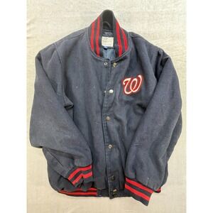 MLB Licensed Washington Nationals Letterman Jacket Navy Size XL
